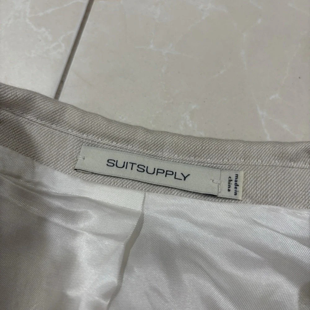 Suit Supply Tessuti Di Sondrio Havana Washed Linen Cotton Blazer Mens 40 Slim
